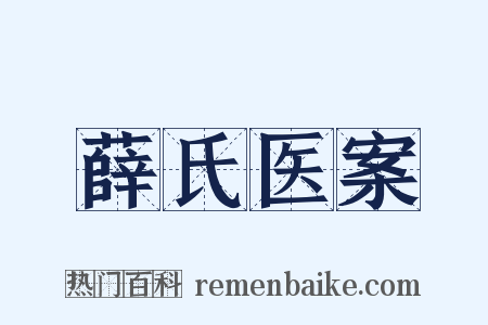 薛氏医案是什么意思的图片